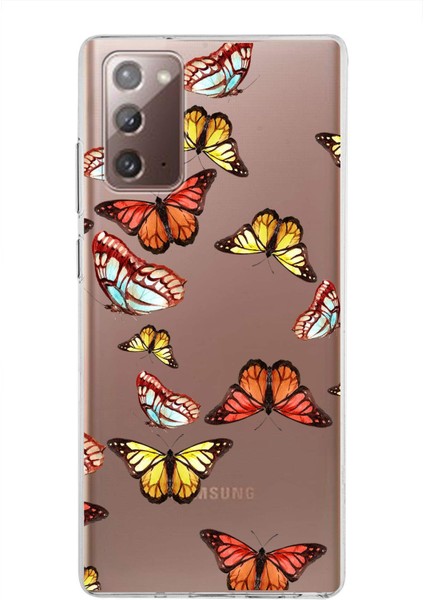 Samsung Galaxy Note 20 ile Uyumlu 1mm Slim Fit Water Color 2 Baskılı Şeffaf Kılıf