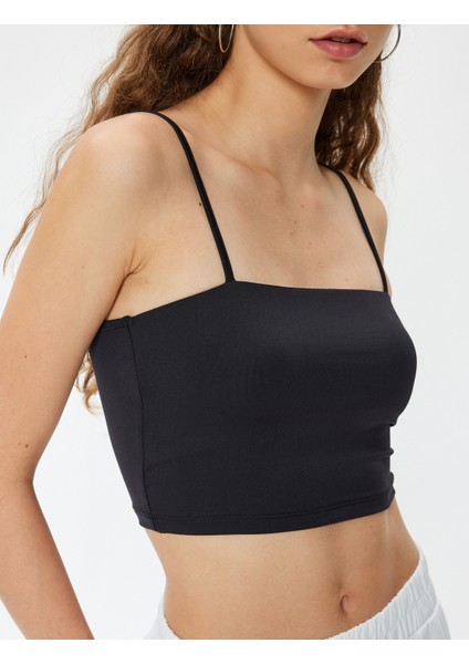 Crop Atlet Basic Ip Askılı Slim Fit
