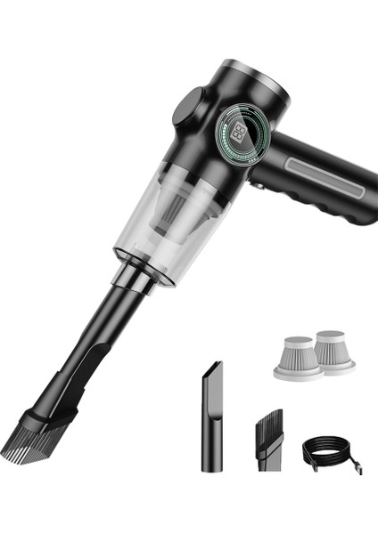 Kablosuz Araba Elektrikli Süpürge Taşınabilir Emme Otomobil El Toz Toplayıcı Makinesi Küçük Mini Toz Üfleyici-Siyah (Yurt Dışından)