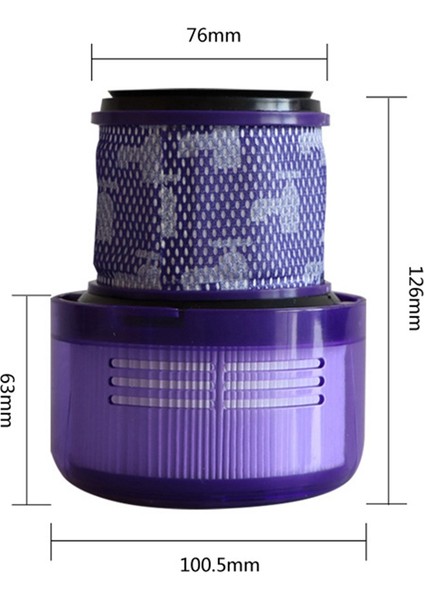 V11 Büyük Boy Elektrikli Süpürge Temizleyici Için 2x Filtre Mutlak Yedek Parça 970422-01 Yıkanabilir ve Tekrar Kullanılabilir (Yurt Dışından)