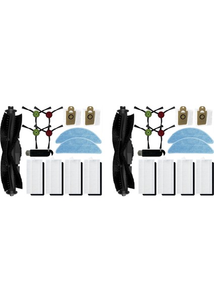 2x Q6 Se Robotlu Süpürge Ana Yan Fırça Hepa Filtre Toz Torbası Paspas Yedek Yedek Parça Aksesuarları (Yurt Dışından)