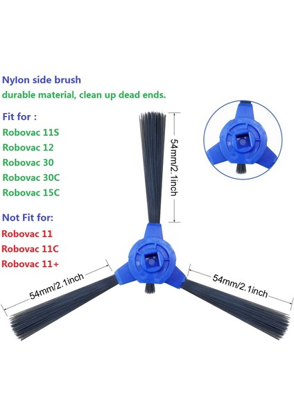 Yedek Kit Uyumlu Robovac 11S Robovac 30 Robovac 30C Robovac 15C Robovac 12 Aksesuarları, Vakum Filtreleri, Yan Fırçalar, Döner Fırça, 14'lü Paket (Yurt Dışından)
