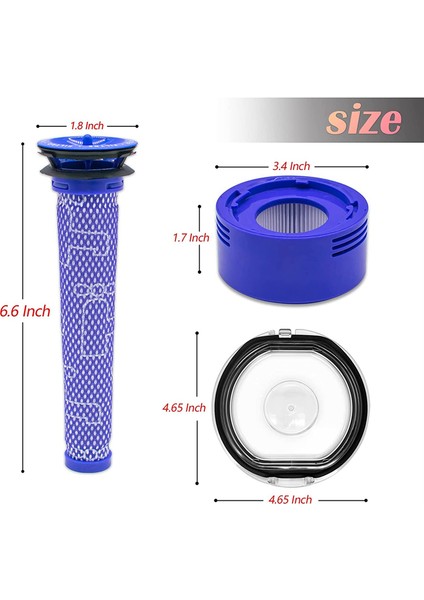 V7 Elektrikli Süpürge Için Toz Kutusu Kapağı Toz Kovası Kapağı Yedek Parçalar, Ön ve Son Hepa Filtre Seti Parçaları ile (Yurt Dışından)