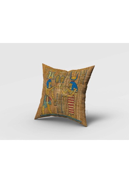 Etnik Desenli Mısır Piramitleri Kahverengi, Mavi, Çalışma Odası, Genç Odası, Fon Perde - 1 Kanat modelleri