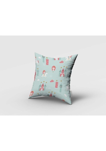 Prenses ve Kalesi,yeşil, Pembe, Ithal Kumaş, Çocuk ve Bebek Odası Fon Perde - 1 Kanat fırsatları