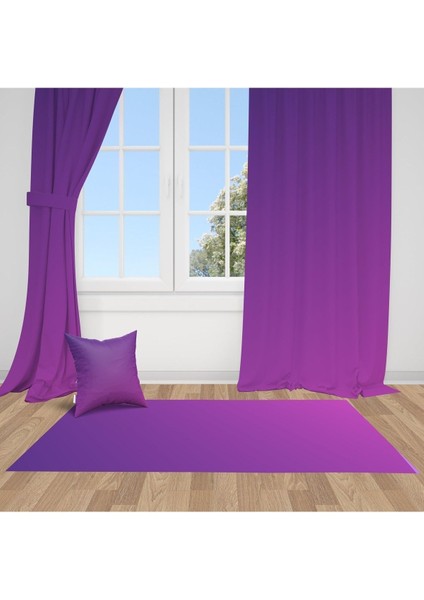 Mor Pembe Geçiş, Ithal Kumaş, Çocuk ve Bebek Odası Fon Perde -1 Kanat