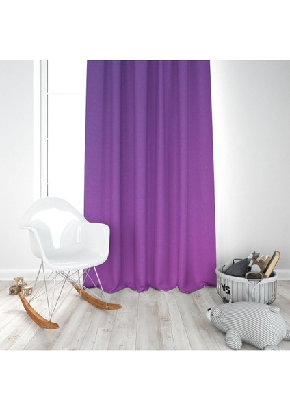 Mor Pembe Geçiş, Ithal Kumaş, Çocuk ve Bebek Odası Fon Perde -1 Kanat modelleri