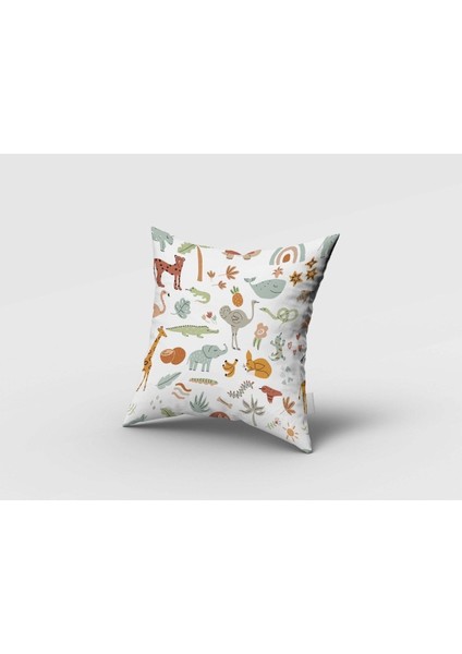 Sevimli Orman Hayvanları, Gri, Kahverengi, Ithal Kumaş, Çocuk ve Bebek Odası Fon Perde - 1 Kanat fırsatları