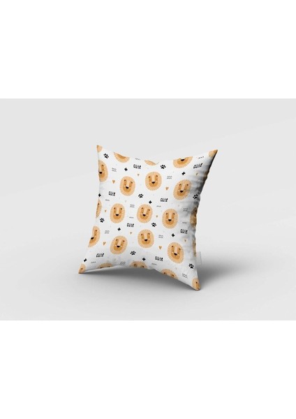 Mutlu Aslan, Beyaz, Sarı, Turuncu, Ithal Kumaş, Çocuk ve Bebek Odası Fon Perde - 1 Kanat fırsatları