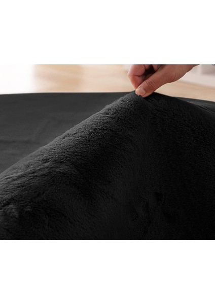 Siyah Yuvarlak Peluş Halı , Yumuşak Post Halı , Yıkanabilir Kaymaz Halı , Kilim , Yolluk fırsatları
