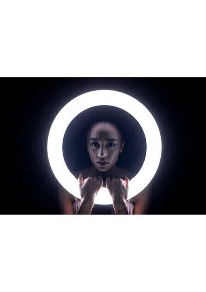 Siyah A+ Kalite Megalux Ring Light LED Işık Halkası 14 Inç Profesyonel Influencer Işığı ve 210 cm M fırsatları