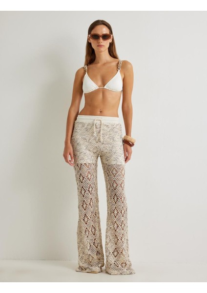 x Şahika Ercümen - Kroşe Pantolon Yarım Astarlı Beli Bağlamalı 4SAK40107EK fiyatları