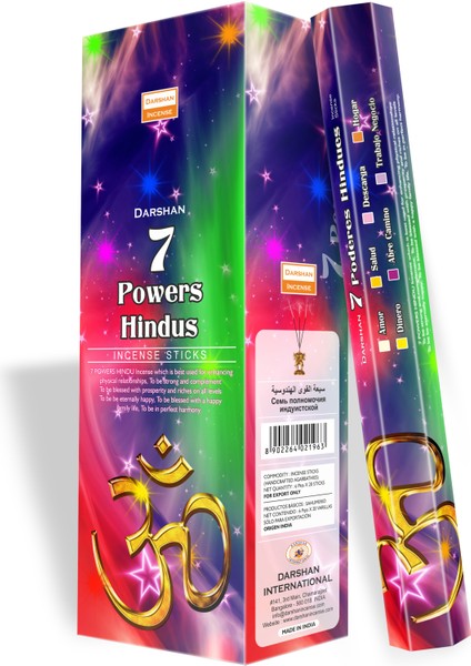 Darshan 7 Powers Hindus Tütsü 1 Box (6 Paket)