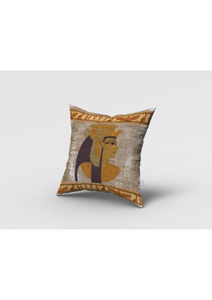 Kleopatra, Eskitme Görünümlü, Krem, Sarı, Kahverengi, Oturma Odası, Salon, Fon Perde - 1 Kanat modelleri