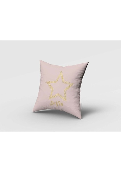 Parlayan Altın Yıldız, Pembe, Sarı, Ithal Kumaş, Çocuk ve Bebek Odası Fon Perde - 1 Kanat fırsatları