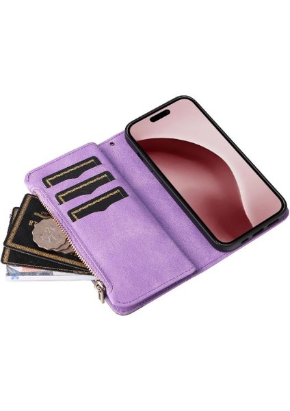 Kart Yuvası Standı Dokuz ile IPhone 16 Pro Fermuar Cüzdan Tarzı (Yurt Dışından) indirimleri