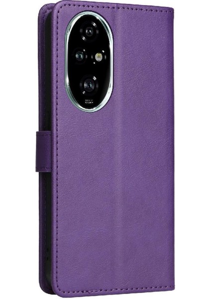 Kart Yuvası Klasik Düz Renk Yüksek Cüzdan ile Onur 200 Pro Için Flip Case (Yurt Dışından)