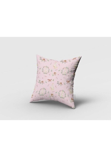 Taç Çiçekli, Açık Pembe, Geyikler, Ithal Kumaş, Çocuk ve Bebek Odası Fon Perde - 1 Kanat fırsatları