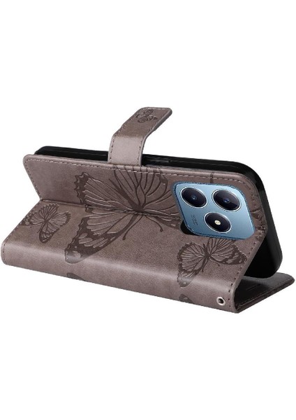 Kart ile Realme C61 Manyetik Kapak Darbeye Kapak Pu Deri Kılıf (Yurt Dışından) modelleri