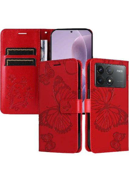 Kart Yuvası Standı ile Xiaomi Redmi K70 Pu Deri Kılıf Kickstand Çevirin (Yurt Dışından)