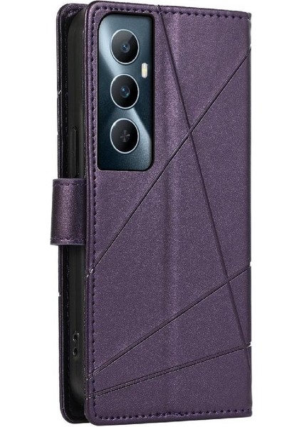 Realme C65 Üç Kart Yuvaları Için Flip Case Kickstand Şok Emici (Yurt Dışından)