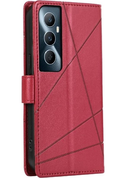 Realme C65 Üç Kart Yuvaları Için Flip Case Kickstand Şok Emici (Yurt Dışından)