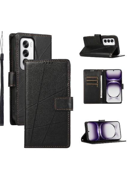 Oppo Oppo 12 5g Için Flip Case Kickstand Üç Kart Yuvaları Şok Emici (Yurt Dışından)