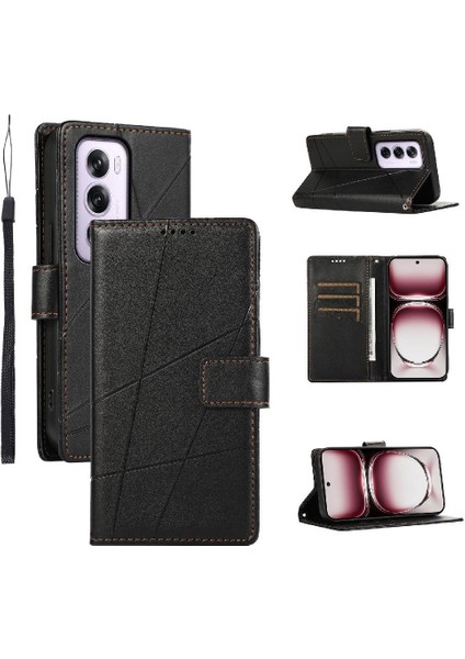Oppo Oppo 12 Pro 5g Için Flip Case Üç Kart Yuvaları Darbeye Kickstand (Yurt Dışından)