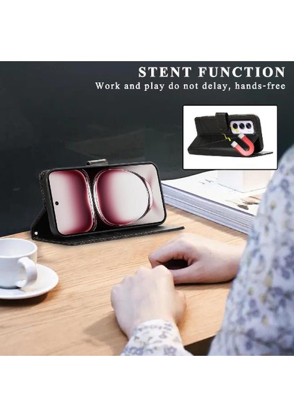 Oppo Oppo 12 Pro 5g Için Flip Case Üç Kart Yuvaları Darbeye Kickstand (Yurt Dışından) indirimleri