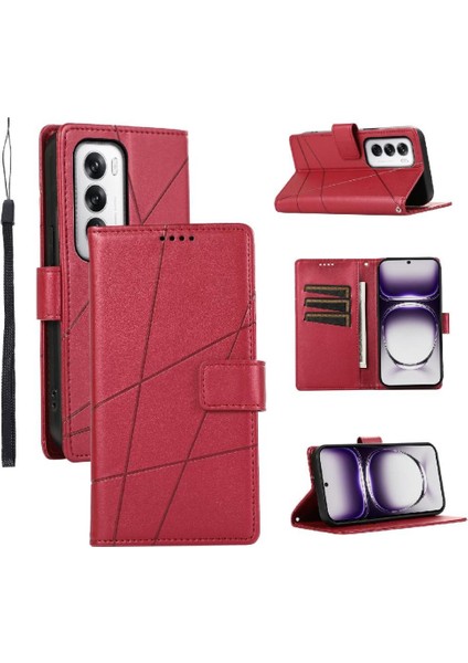 Oppo Oppo 12 5g Için Flip Case Kickstand Üç Kart Yuvaları Şok Emici (Yurt Dışından)