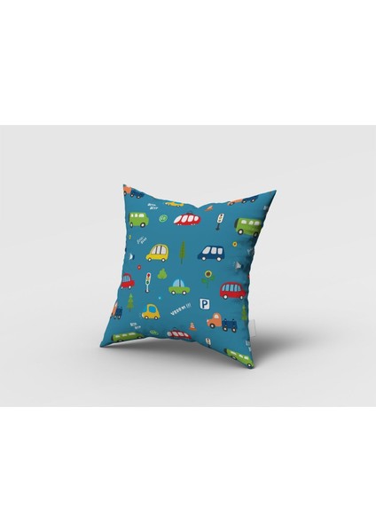 Mavi Arabalar, Ithal Kumaş, Çocuk ve Bebek Odası Fon Perde - 1 Kanat fırsatları