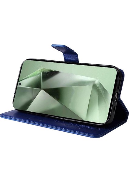 Samsung Galaxy S24 Fe Manyetik Kapak Için Kılıf Kart Yuvası Standı ile Pu Çevirin (Yurt Dışından)