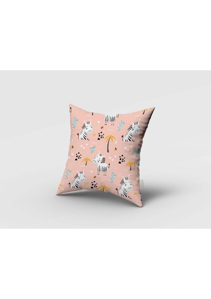 Sevimli Zebra, Pembe, Ithal Kumaş, Çocuk ve Bebek Odası Fon Perde - 1 Kanat fırsatları