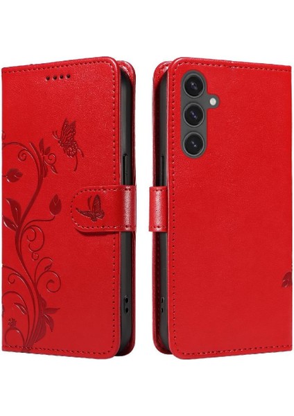 Samsung Galaxy S24 Fe Cüzdan Telefon Kılıfı ve Kart Yuvası Kabartmalı (Yurt Dışından)