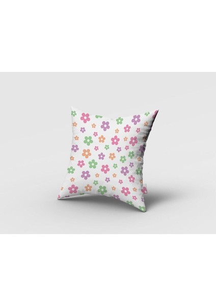 Renkli Çiçekler, Pembe, Mor, Yeşil, Ithal Kumaş, Çocuk ve Bebek Odası Fon Perde - 1 Kanat fırsatları