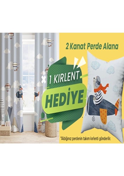 Yeşil, Sevimli Penguenler, Beyaz, Gri, Ithal Kumaş, Çocuk Odası, Bebek Odası Fon Perde - 1 Kanat fırsatları