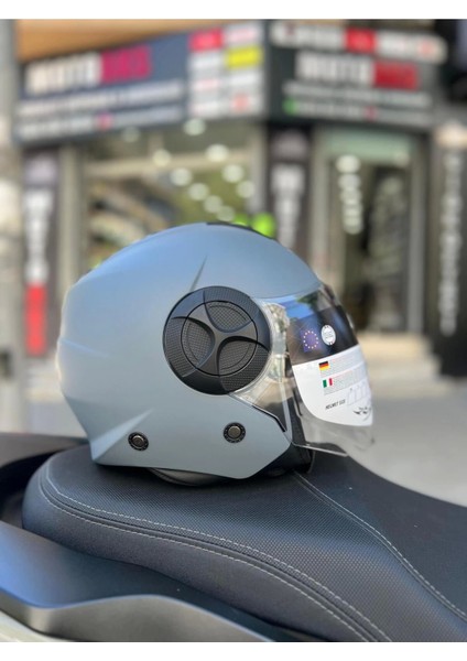 Sw 737 Mat Gri Yarım Motosiklet Kaskı