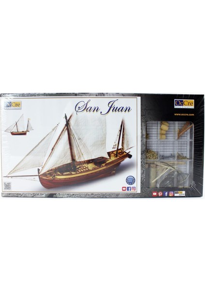 12001 1/70 Ölçek, San Juan Yelkenli Tekne Ahşap Model Kiti