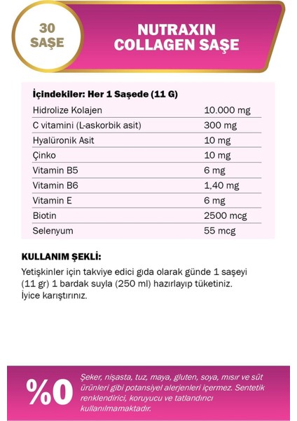 Collagen 30 Saşe 10.000 Mg Tip 1 Tip 3 Ananas Aromalı 2'li