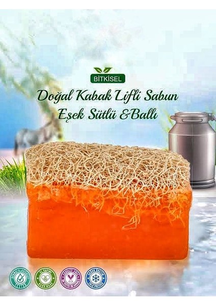 Doğal Kabak Lifli Gliserinli Ballı Keçi Sütü Sabunu modelleri