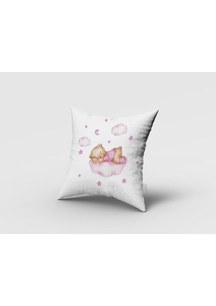 Uyuyan Ayı, Pembe, Beyaz, Ithal Kumaş, Çocuk ve Bebek Odası Fon Perde - 1 Kanat fırsatları