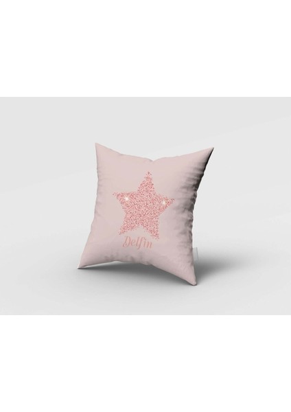 Parlayan Altın Yıldız, Pembe, Ithal Kumaş, Çocuk ve Bebek Odası Fon Perde - 1 Kanat fırsatları