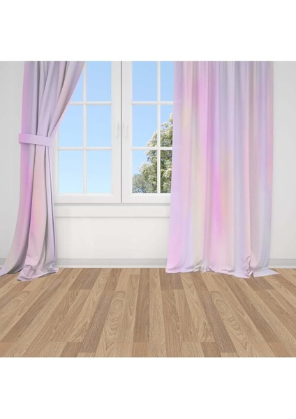 Morlu Pembeli, Ithal Kumaş, Çocuk ve Bebek Odası Fon Perde - 1 Kanat