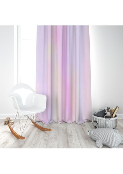 Morlu Pembeli, Ithal Kumaş, Çocuk ve Bebek Odası Fon Perde - 1 Kanat modelleri