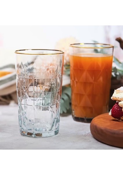 KEO377 Altın Şıklığı 3lü Meşrubat Bardağı