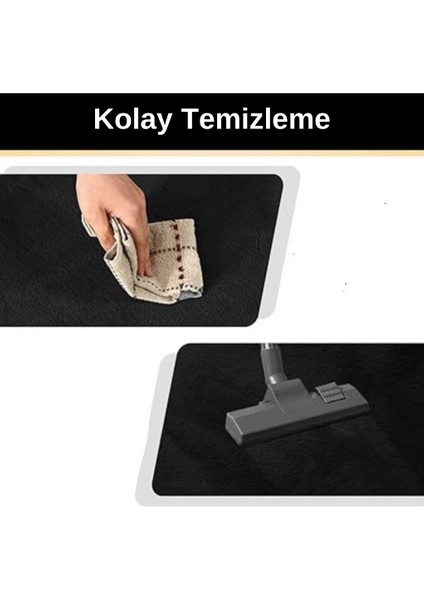Siyah Yuvarlak Peluş Halı , Yumuşak Post Halı , Yıkanabilir Kaymaz Halı , Kilim , Yolluk fiyatları