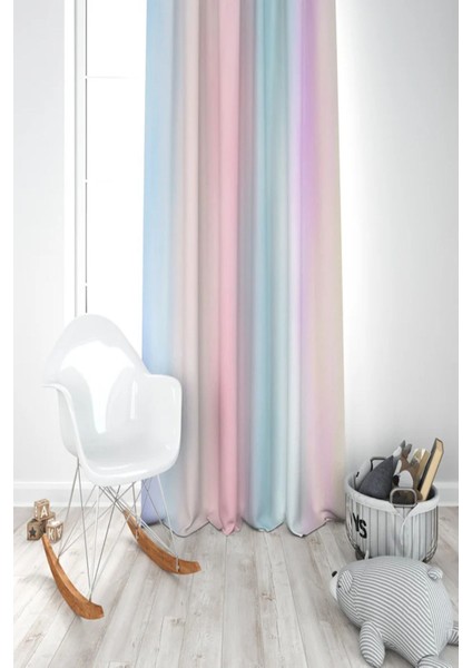 Soft Ombre, Ithal Kumaş, Çocuk ve Bebek Odası Fon Perde - 1 Kanat modelleri