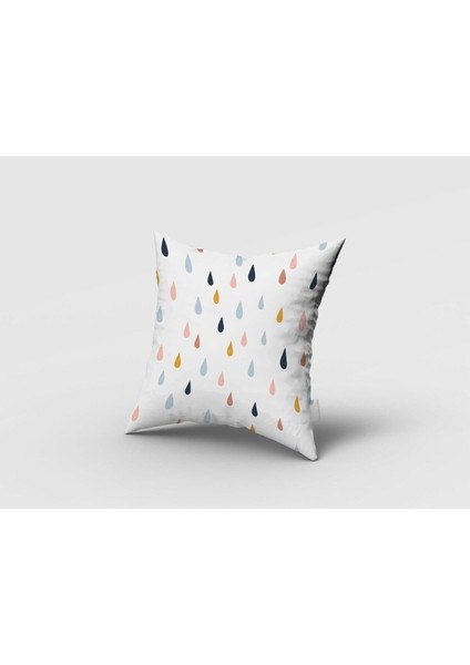 Renkli Damlalar, Beyaz, Mavi, Sarı, Ithal Kumaş, Çocuk ve Bebek Odası Fon Perde - 1 Kanat fırsatları