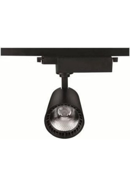 Siyah Kasa ve Günışığı 4 Adet 360 Derece Dönen LED Ray Spot Lamba 1 Metre Raylı Armatür