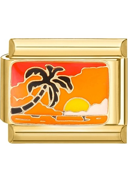 Gold Tropical Sunset Charm